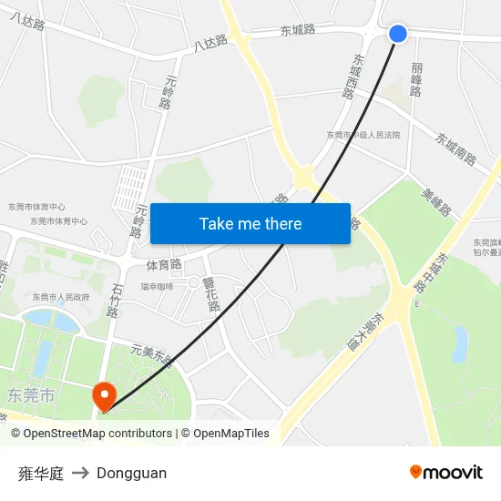 Yonghua Court to Dongguan map