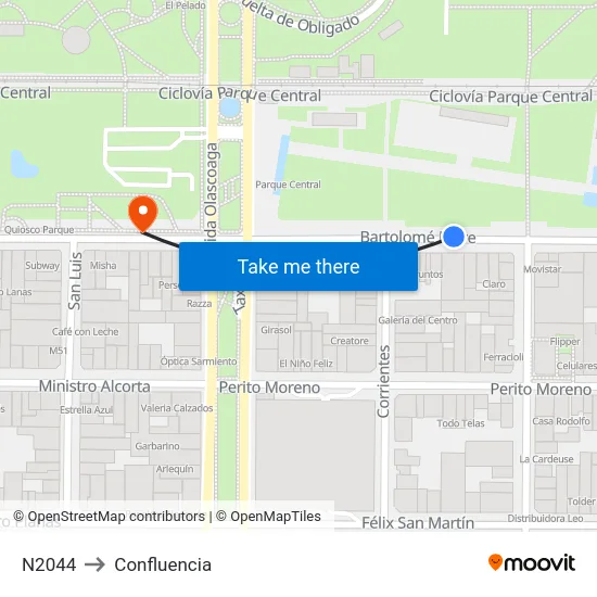 N2044 to Confluencia map