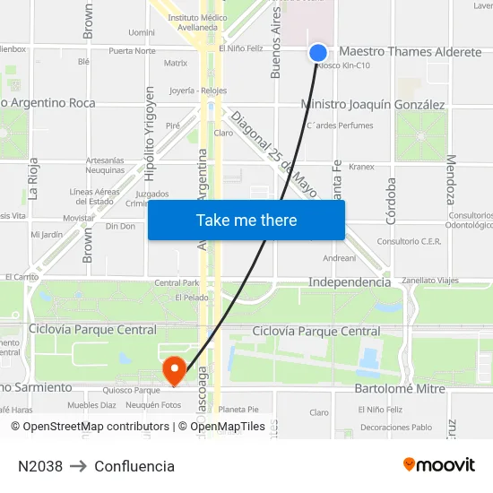 N2038 to Confluencia map