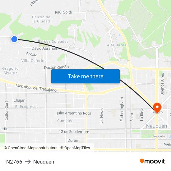 N2766 to Neuquén map