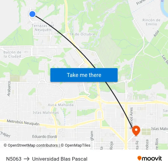 N5063 to Universidad Blas Pascal map