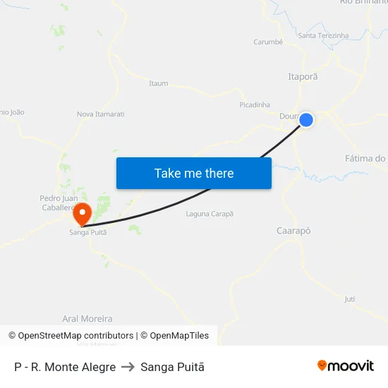 P  - R. Monte Alegre to Sanga Puitã map