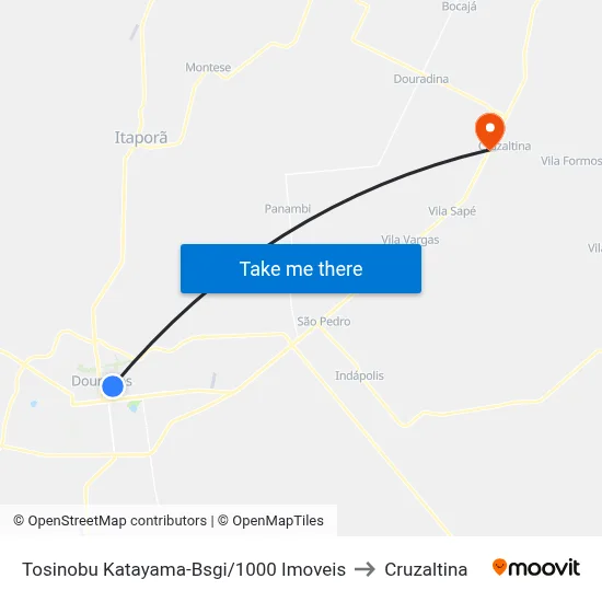 Tosinobu Katayama-Bsgi/1000 Imoveis to Cruzaltina map