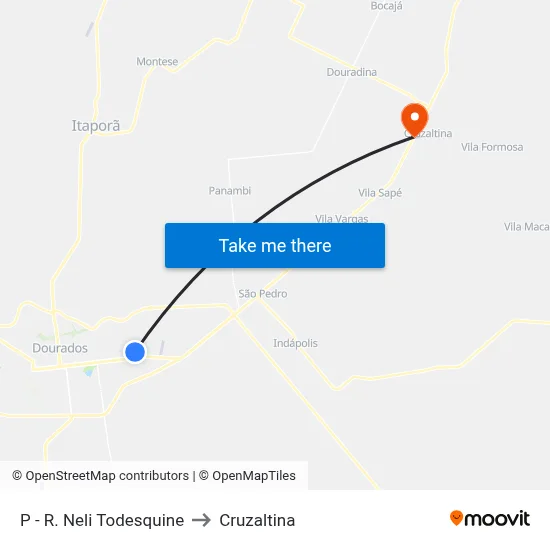 P - R. Neli Todesquine to Cruzaltina map