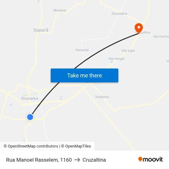 Rua Manoel Rasselem, 1160 to Cruzaltina map