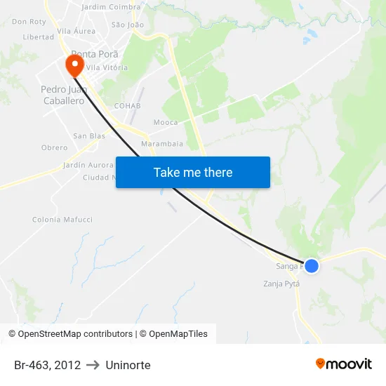 Br-463, 2012 to Uninorte map