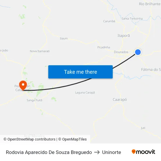 Rodovia Aparecido De Souza Breguedo to Uninorte map