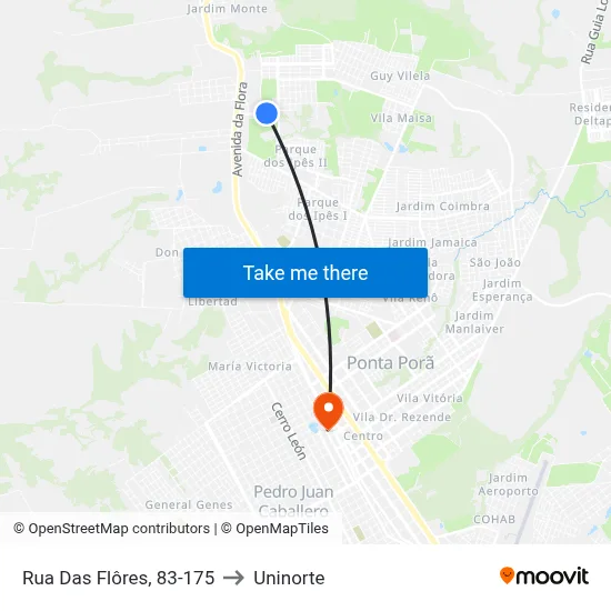 Rua Das Flôres, 83-175 to Uninorte map
