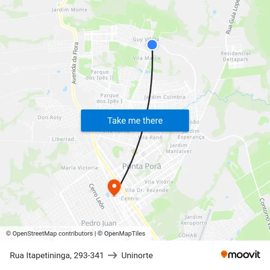 Rua Itapetininga, 293-341 to Uninorte map