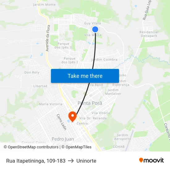 Rua Itapetininga, 109-183 to Uninorte map