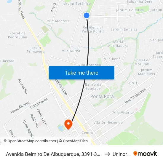 Avenida Belmiro De Albuquerque, 3391-3497 to Uninorte map