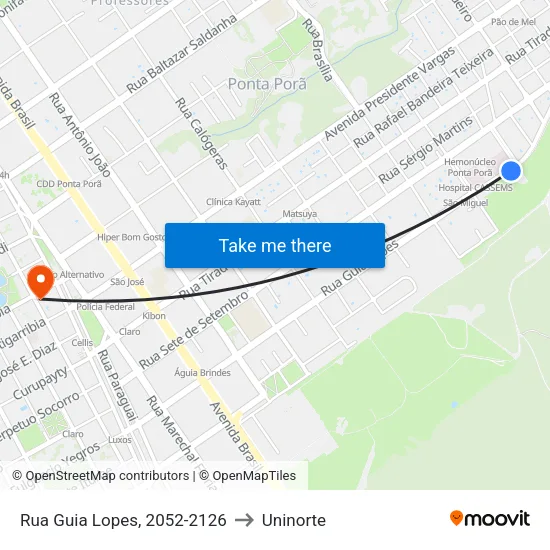 Rua Guia Lopes, 2052-2126 to Uninorte map