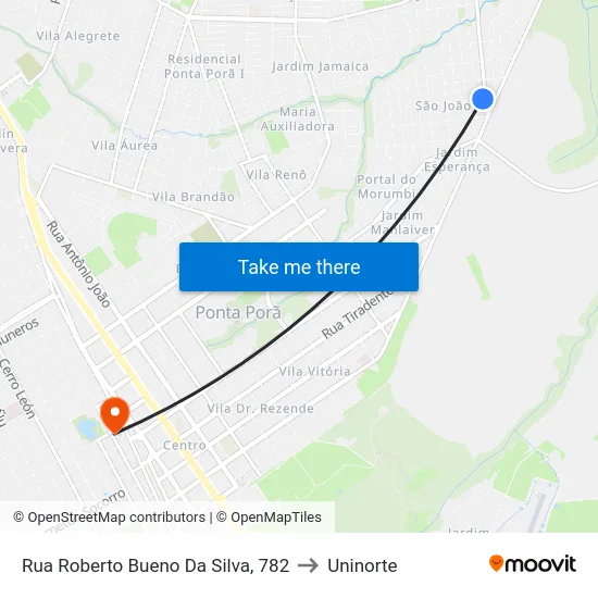 Rua Roberto Bueno Da Silva, 782 to Uninorte map