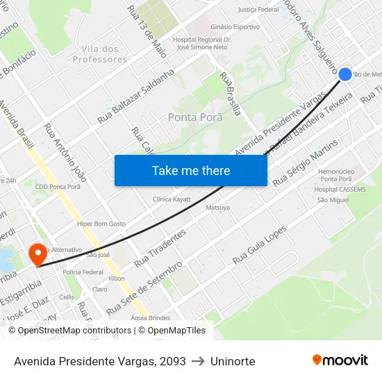 Avenida Presidente Vargas, 2093 to Uninorte map