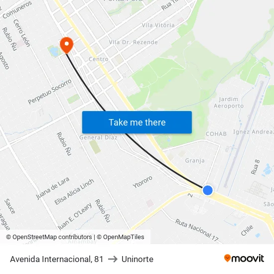 Avenida Internacional, 81 to Uninorte map