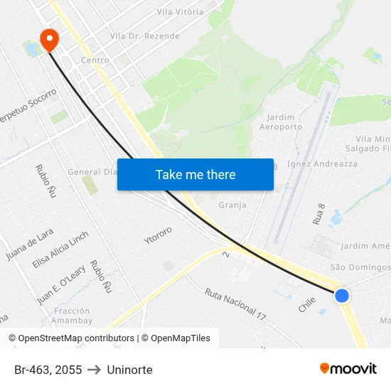 Br-463, 2055 to Uninorte map