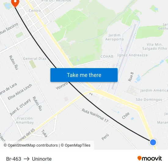 Br-463 to Uninorte map