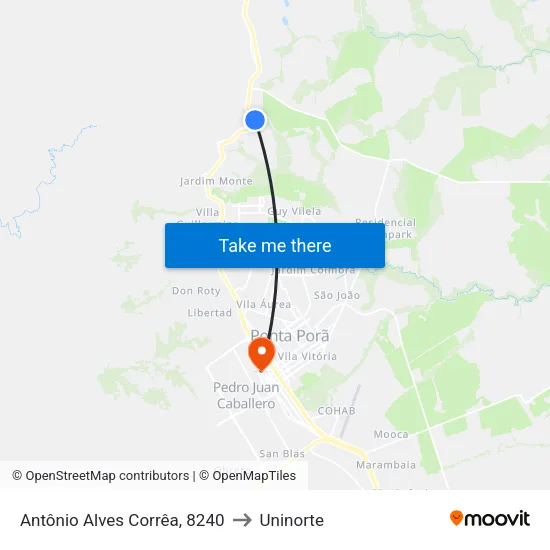 Antônio Alves Corrêa, 8240 to Uninorte map