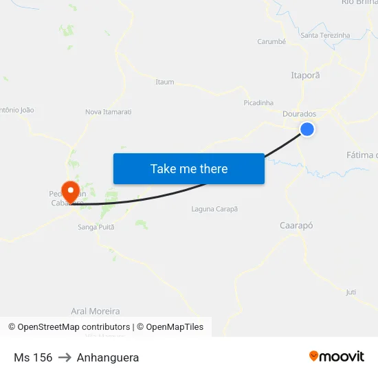 Ms 156 to Anhanguera map