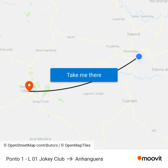 Ponto 1 - L 01 Jokey Club to Anhanguera map