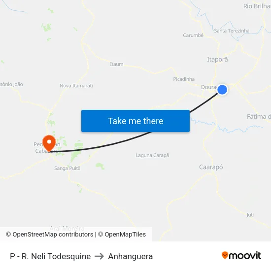 P - R. Neli Todesquine to Anhanguera map