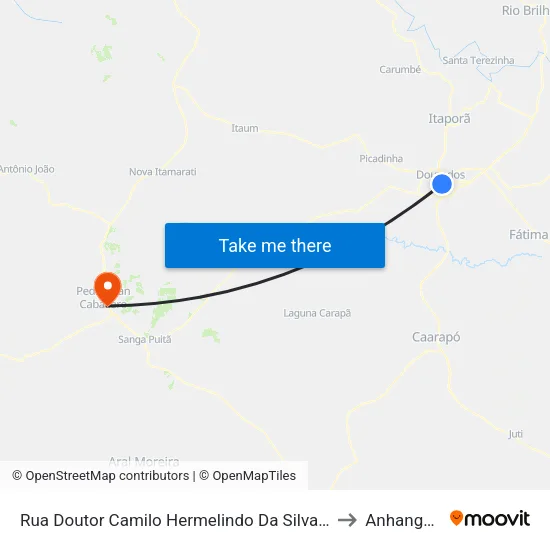 Rua Doutor Camilo Hermelindo Da Silva, 551-637 to Anhanguera map