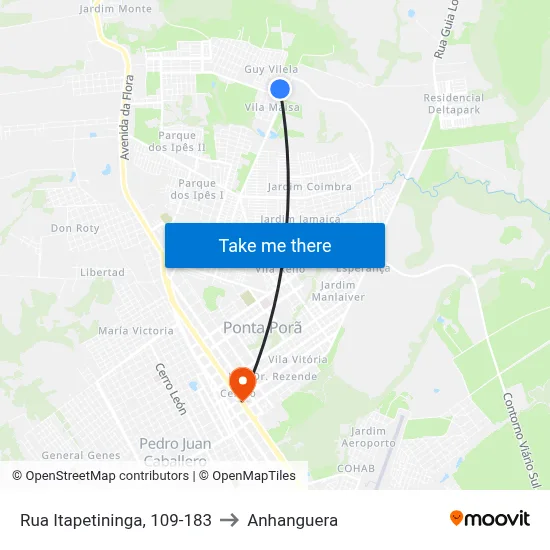 Rua Itapetininga, 109-183 to Anhanguera map