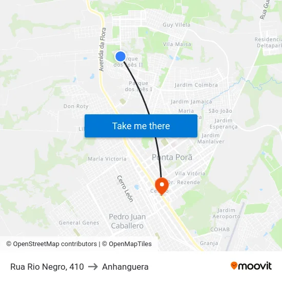 Rua Rio Negro, 410 to Anhanguera map