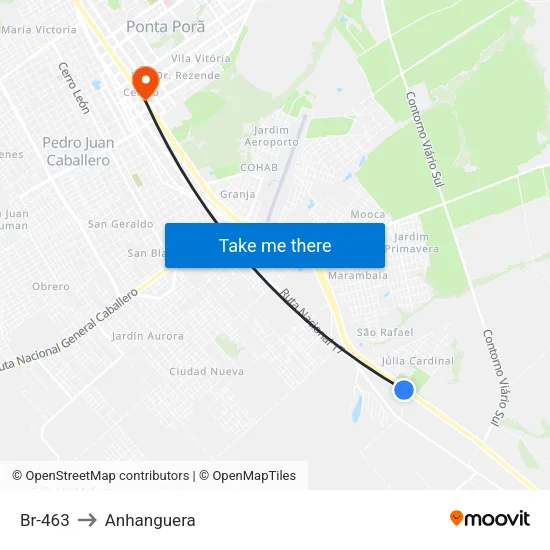 Br-463 to Anhanguera map