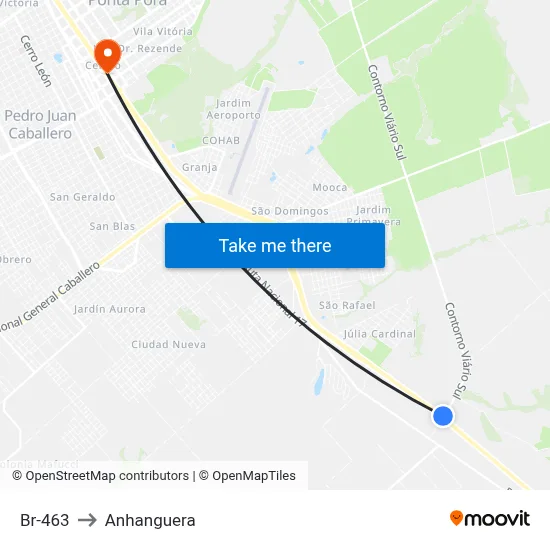 Br-463 to Anhanguera map