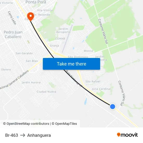 Br-463 to Anhanguera map