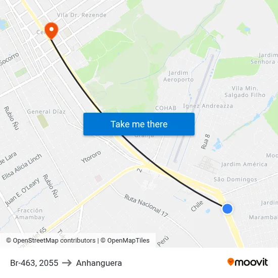 Br-463, 2055 to Anhanguera map