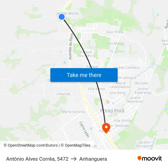 Antônio Alves Corrêa, 5472 to Anhanguera map
