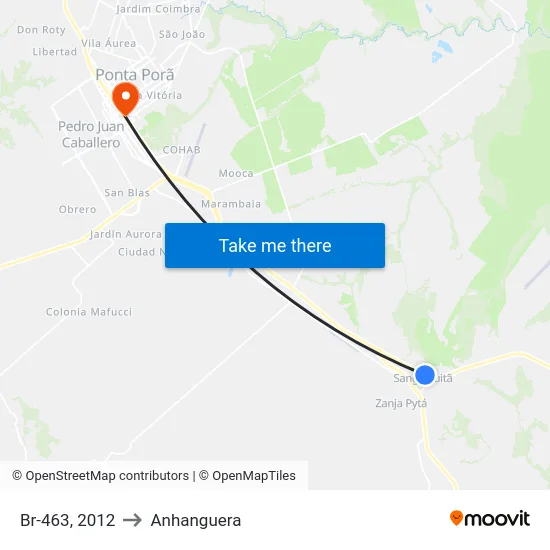 Br-463, 2012 to Anhanguera map
