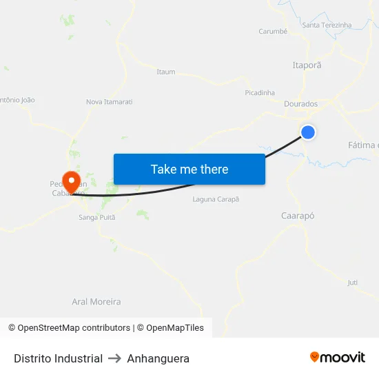Distrito Industrial to Anhanguera map