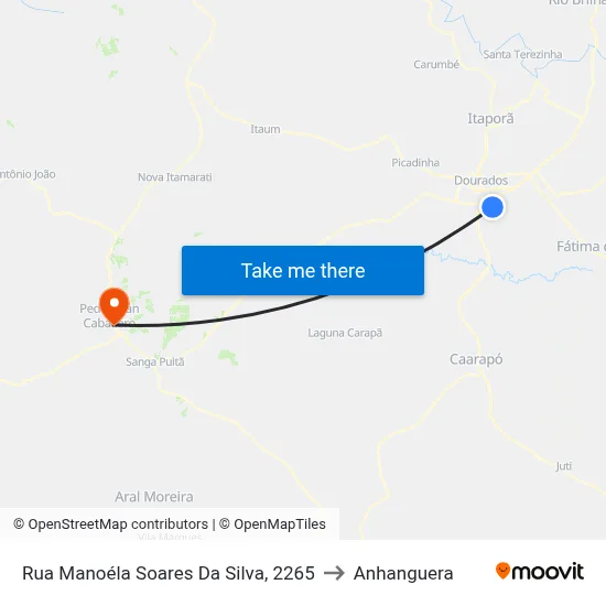 Rua Manoéla Soares Da Silva, 2265 to Anhanguera map