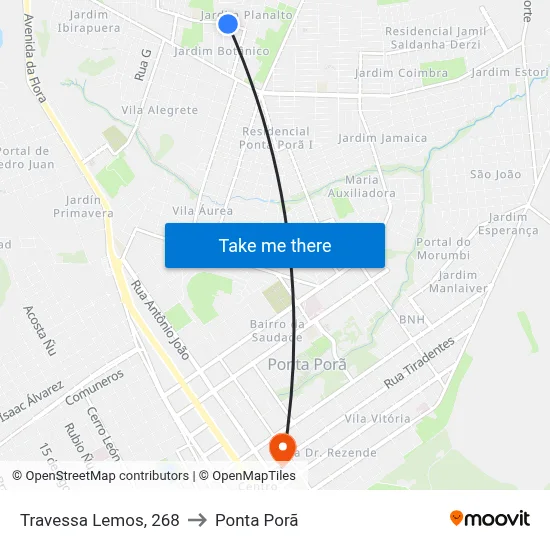 Travessa Lemos, 268 to Ponta Porã map