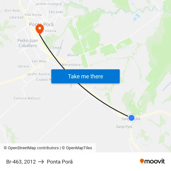 Br-463, 2012 to Ponta Porã map