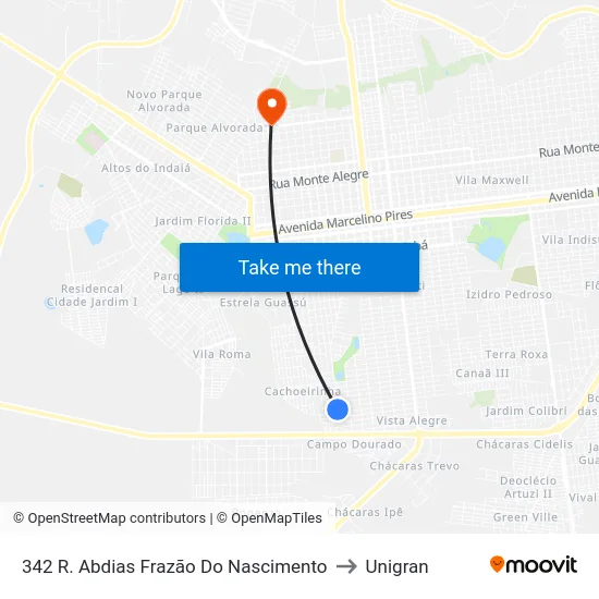 342 R. Abdias Frazão Do Nascimento to Unigran map