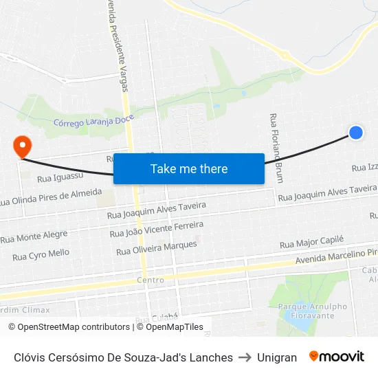 Clóvis Cersósimo De Souza-Jad's Lanches to Unigran map