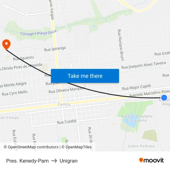 Pres. Kenedy-Pam to Unigran map