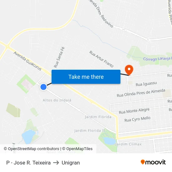 P - Jose R. Teixeira to Unigran map