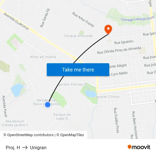Proj. H to Unigran map