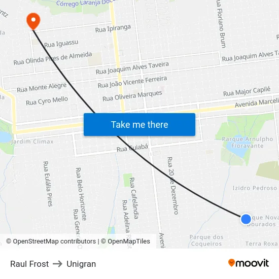 Raul Frost to Unigran map
