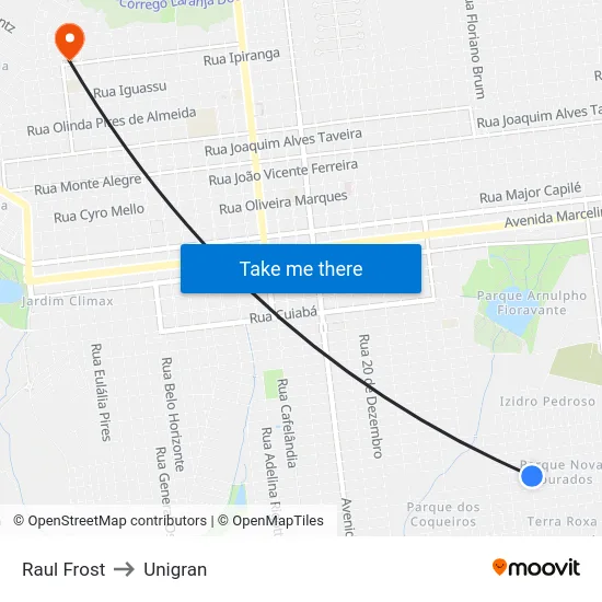 Raul Frost to Unigran map