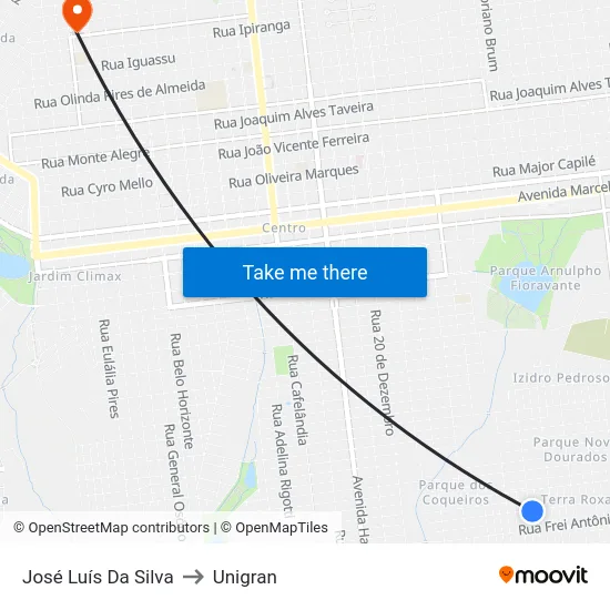 José Luís Da Silva to Unigran map