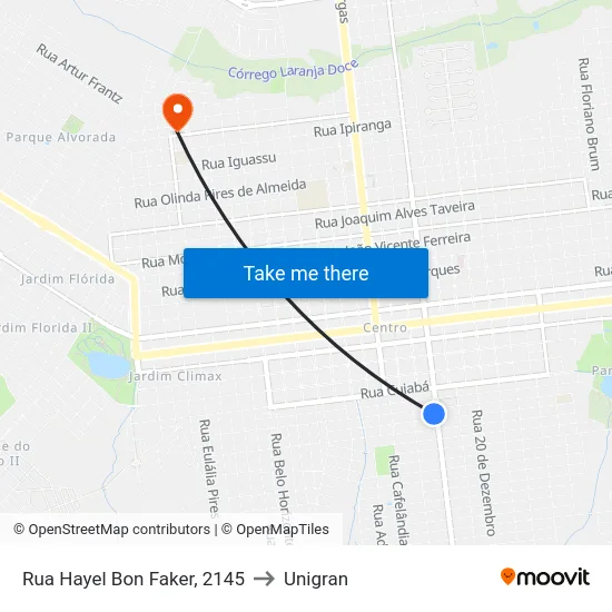 Rua Hayel Bon Faker, 2145 to Unigran map