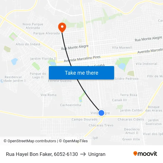 Rua Hayel Bon Faker, 6052-6130 to Unigran map
