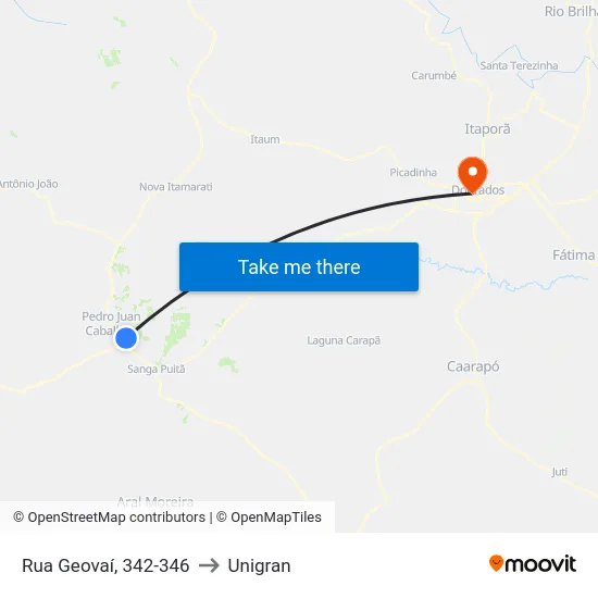 Rua Geovaí, 342-346 to Unigran map