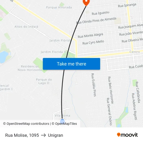 Rua Molise, 1095 to Unigran map